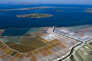 Vista delle Saline di Marsala dall'alto